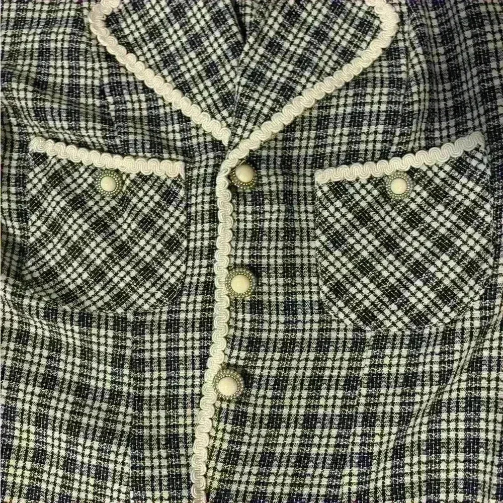 Veronica Beard Inspired Navy Plaid Blazer By New York Style Sz 10 NWOT - Picture 2 of 7